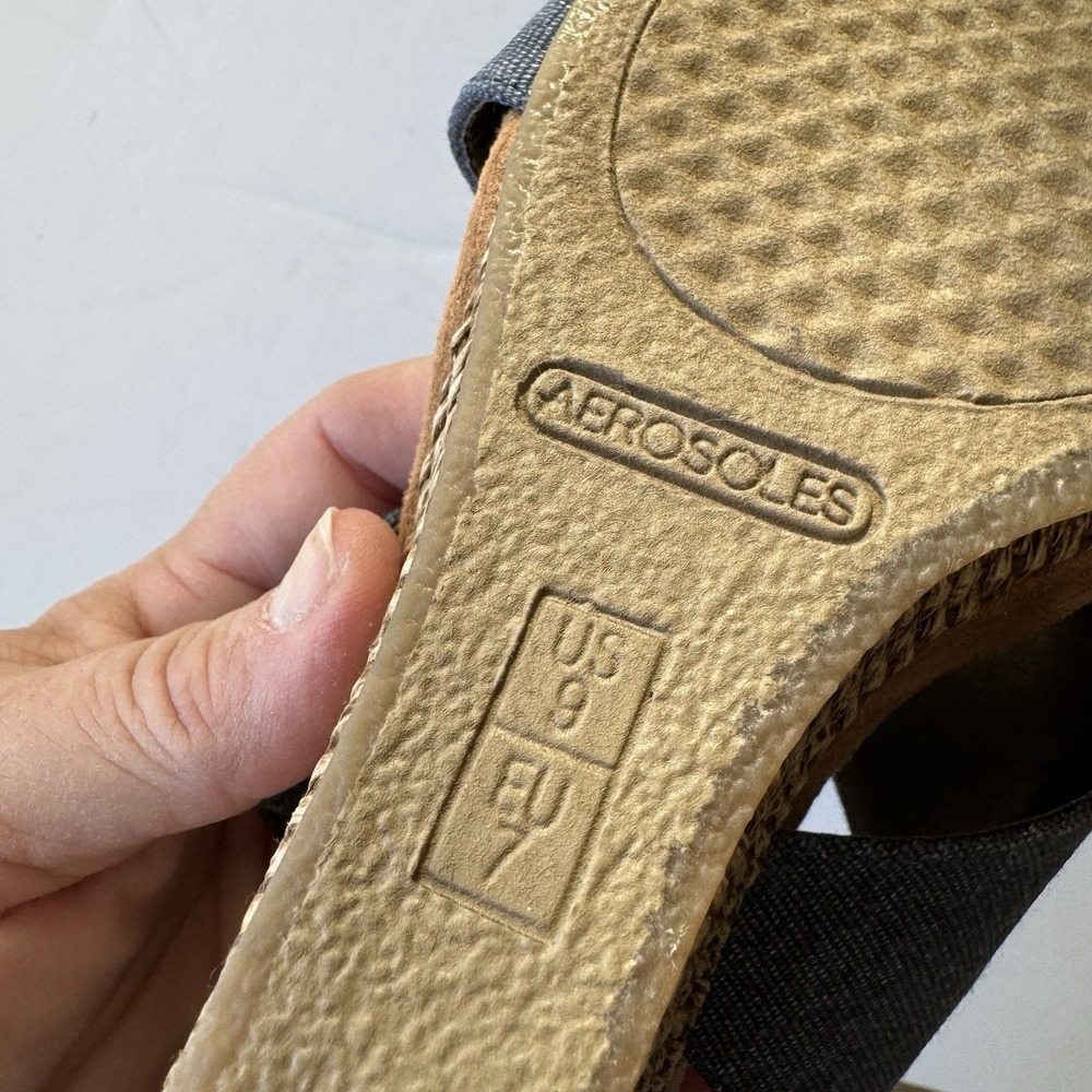 Aerosoles |  "Coco Plush" Women's Denim Blue Wedge Weave Sandals Size 9 Rattan - Picture 6 of 9